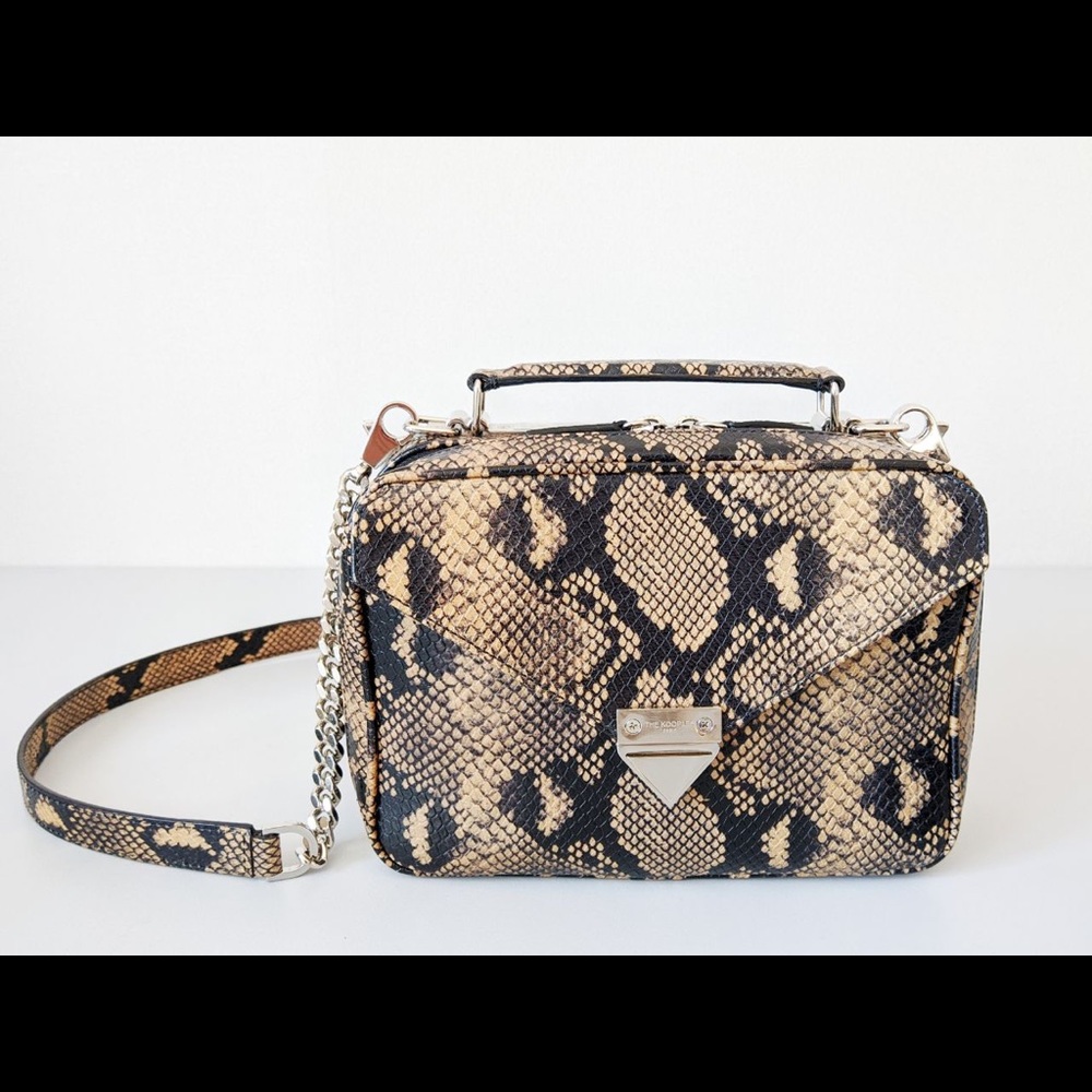 The Kooples Barbara Python-Effect Leather Bag - image 1